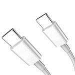 Essri Original Type C- C Data Charging Cable Compatible With Samsung M33 5G And Other Type-C Devices 1 Meter Usb-C Cord For Charger 45W Support Galaxy S23, S22, S21 Phone Super Fast Charge Cord,White - Image 2