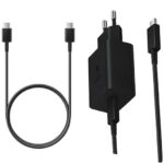 GHEREL Original Fast Charger 45Watts C to C Cable Compatible for Samsung | A55 / A35 / S8 / S9 Plus/Z Fold/Z Flip 5/4 - Black (Adapter & Cable)