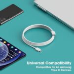 Essri Original Type C to Type C Cable charging for sam-sung cable type c charger 25W Galaxy S23 S22 S21 S21+ S20 S20FE S20 Ultra Note10/Note 10 Plus S20 S21 Ultra-White - Image 3