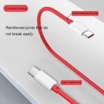 Essri Original 65W Type C To C Warp/Dash/Supervooc Fast Charging Cable Compatible With One Plus 12,12R,11,11R,10,10 Pro,10T,9,9R,9Rt 5G,8,8 Pro,Nord,Ce 2 Lite 5G,3.3Ft Usb C Type Cable-Red - Image 2