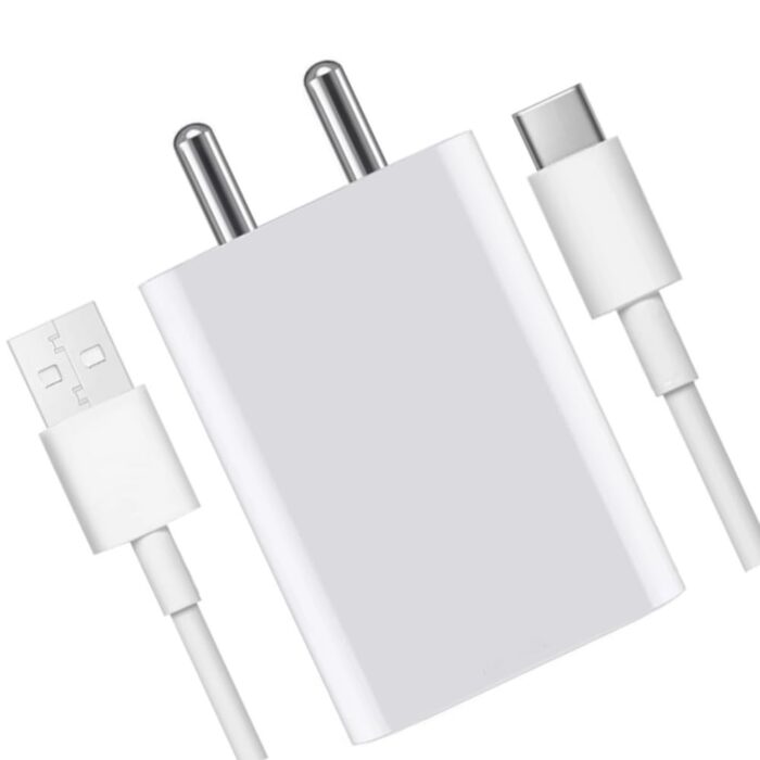 DULCE ORIGINAL Original Charger 80W for Vivo V19, Vivo Y75 4G, Vivo Y35 5G, Vivo Y73 with 1 Meter USB Type C Cable -White - Image 1