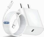 SUSNWERE Original 20W Fast USB C -Adapter Cable for iPhone Charger 15, iPhone 15 Plus, iPhone 15 Pro, iPhone 15 Promax - White with 6 Months Warranty