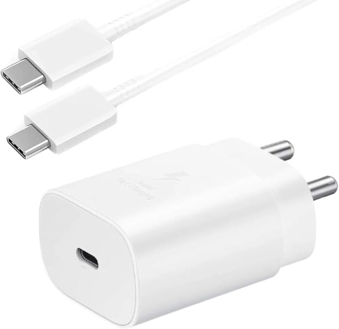 XIAWAO Original 25W Charger Compatible with Samsung A70 *White | with Cable - Image 1