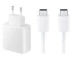 LGOC ORIGINAL Original 45Watt Charger Compatible for Samsung Galaxy S22 Ultra/ S22+/ S22/ S21 Ultra/ S21 Plus 5G/ S20/ S20 Ultra/Note 20 Ultra/Note 20 Adaptor+Cable- White