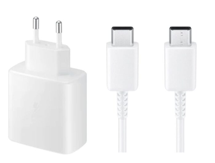 LGOC ORIGINAL Original 45Watt Charger Compatible for Samsung Galaxy S22 Ultra/ S22+/ S22/ S21 Ultra/ S21 Plus 5G/ S20/ S20 Ultra/Note 20 Ultra/Note 20 Adaptor+Cable- White - Image 1