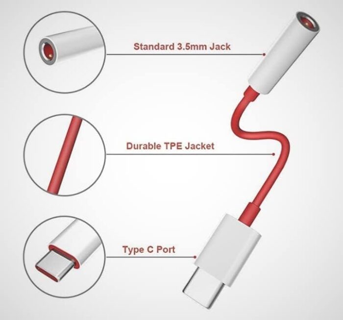 LYNACZ Type C to 3.5 mm Jack Audio Connector, Noise Cancelling Headphones Jack Converter Audio Adapter Compatible for Nord 10/ 10T / 9 / 9T / 8T/8/7/7 Pro / 1+6/1+6T and All-Pro Devices (ZX49) - Image 2