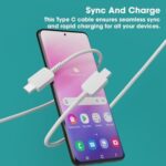 Essri Original Type C to Type C Cable charging for sam-sung cable type c charger 25W Galaxy S23 S22 S21 S21+ S20 S20FE S20 Ultra Note10/Note 10 Plus S20 S21 Ultra-White - Image 5
