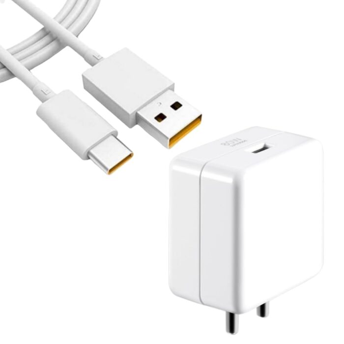 QQLIKE Original 80W Super Fast Adapter Compatible with Oppo | A38 | A18 | Reno 8t | A78 | F21 Pro | F2 (Cable Included) - Image 1