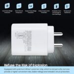 THE BLACK STORE Original 25 Watt Adapter for Samsung Galaxy S21 FE 5G |M52 5G|M22 |A52s 5G |Z Fold3 5G|M32 |F52 5G (White | Only Adapter) - Image 3