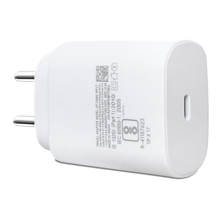 XIAWAO Original 25W Charger Compatible with Samsung A70 *White | with Cable - Image 3