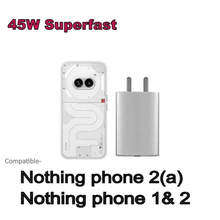 GHEREL Original Usb-C Power Charger Adapter Compatible With Nothing Phone 2A/Phone 2/Phone,White - Image 2