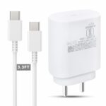 SUSNWERE Original 25W Super Fast Compatible with Samsung Galaxy M51/M42/F23 5G/M53 5G/M52 5G/M33 Adapter & C to C Cable White - Image 7