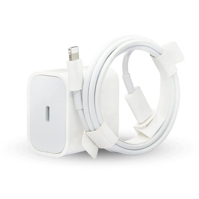 XIAWAO Original 20W Power Delivery Charging Adapter with USB Type C to Lightening Cable (White) – Fast Charger Combo Compatible with iPhone 14, 13, 12, 11, x, xs, xs max, xr Series - Image 1