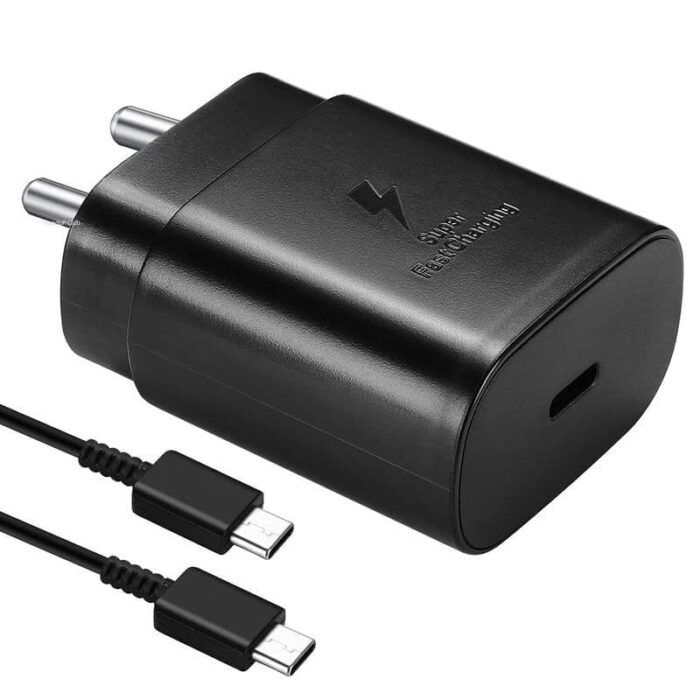 XIAWAO Original 25W Type C Charger Compatible with Samsung A35/M35/A53/M55/F05/M15, A34/M34/F34/S24 Ultra, S23/S23 fe/S21 fe 5G/Z fold/flip/6/5/4/3-(Black) - Image 1