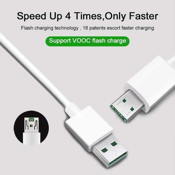 Essri Original 65W Vooc Super Fast Charging& Micro Usb Cable Compatible With Oppo F11/ F11 Pro/F9 Pro/Realme 3 Pro Up To 4 Amp For All Oppo/Realme Vooc Compatible Smartphone(Not C Type)-White - Image 7