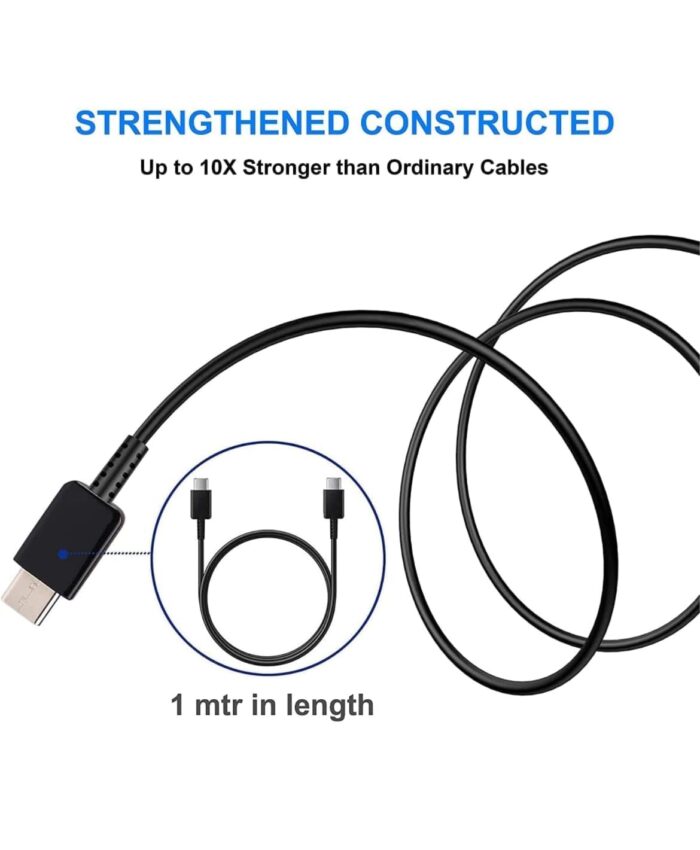 Essri Original 25W Charger Adapter Cable for Samsung S20 FE 5G,S21 FE,S22 FE,S23 FE,A52 5G,A32 5G,A22 5G,A34 5G-Black - Image 2