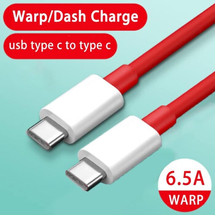 LGOC ORIGINAL Original 65watt Warp Charging Type C to C Cable for OnePlus 8/ 8T/ 8pro (65W Only Cable) - Image 7
