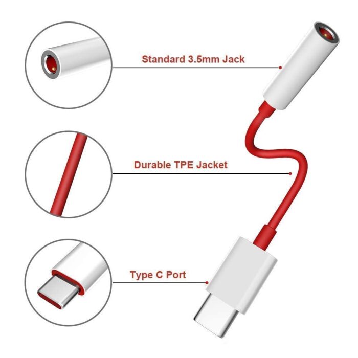 THE BLACK STORE Type C to 3.5 mm Jack Audio Connector, Noise Cancelling Headphones Jack Converter Audio Compatible for Nord 10/ 10T / 9 / 9T / 8T/8/7/7 Pro / 1+6/1+6T and All-Pro Devices (WE41) - Image 5