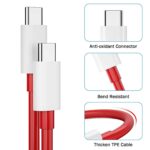 Essri Original 65W Type C To C Warp/Dash/Supervooc Fast Charging Cable Compatible With One Plus 12,12R,11,11R,10,10 Pro,10T,9,9R,9Rt 5G,8,8 Pro,Nord,Ce 2 Lite 5G,3.3Ft Usb C Type Cable-Red - Image 5