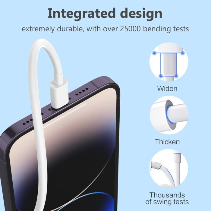 XIAWAO Original 20W Power Delivery Charging Adapter with USB Type C to Lightening Cable (White) – Fast Charger Combo Compatible with iPhone 14, 13, 12, 11, x, xs, xs max, xr Series - Image 8