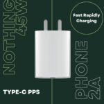 GHEREL Original Usb-C Power Charger Adapter Compatible With Nothing Phone 2A/Phone 2/Phone,White - Image 4