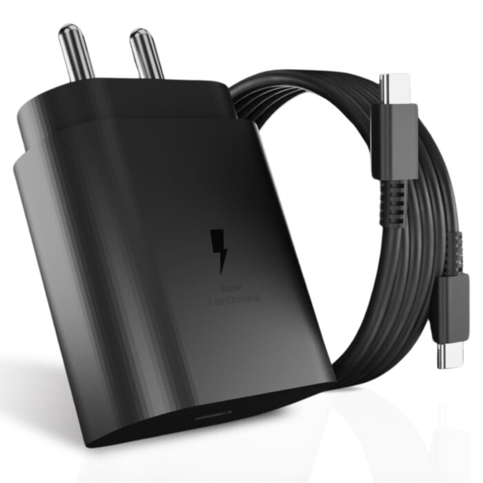 Essri Original 25W Charger Adapter Cable for Samsung S20 FE 5G,S21 FE,S22 FE,S23 FE,A52 5G,A32 5G,A22 5G,A34 5G-Black - Image 1