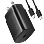 Essri Original 25W C-Type Super Fast Charger Compatible with Samsung Note10 Lite Note10 Note10+ 5G Note10 5G Note10+ S10 5G Adapter & Cable - Black