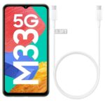 Essri Original Type C- C Data Charging Cable Compatible With Samsung M33 5G And Other Type-C Devices 1 Meter Usb-C Cord For Charger 45W Support Galaxy S23, S22, S21 Phone Super Fast Charge Cord,White