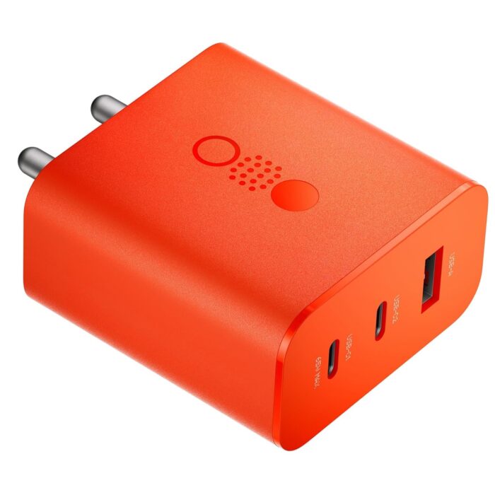 DULCE ORIGINAL Original 65W Trio Adapter Compatible with Nothing Phone 1 CMF by Nothing 65 W GaN 3 A Multiport Mobile Charger for CMF Phone 1(Orange) New 2024 DUL306 - Image 1