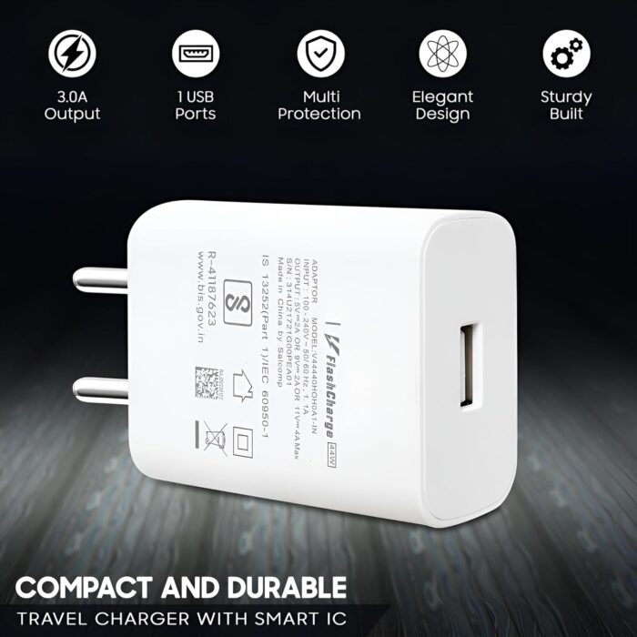 SUSNWERE Original 44W Flash Adapter Compatible with Vivo Iqoo Z6/Z6 44W/Z6 Lite 5G/T1/Neo 6/Z7/Z7 Pro/V23/V23E/V23 Pro/V25/V25E/V25/V26/Y35/Y73/V215G/T1/T2/Z6x/Y200 - Image 3