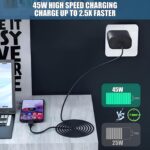 SUSNWERE Original 45W Charger Compatible with Samsung Z Flip, Z Fold 2, Z Flip 3, Z Fold 3, Z Flip 4, Z Fold 4,Z Flip 5, Z Fold 5 (New Mode Black) - Image 7