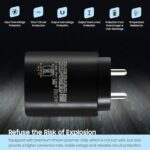 SUSNWERE Original 25w Adapter for Samsung Galaxy m34 5g m53 5g f23 5g m14 5g f14 5g m33 5g a34 5g a54 5g-Black - Image 5