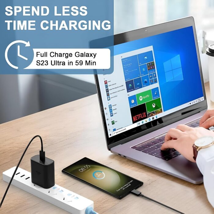 LYNACZ Original 25W Charger Compatible for Samsung Z Flip, Z Fold 2, Z Flip 3, Z Fold 3, Z Flip 4, Z Fold 4,Z Flip 5, New Model Black - Image 6