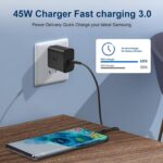 SUSNWERE Original 45W Charger Compatible with Samsung Z Flip, Z Fold 2, Z Flip 3, Z Fold 3, Z Flip 4, Z Fold 4,Z Flip 5, Z Fold 5 (New Mode Black) - Image 5