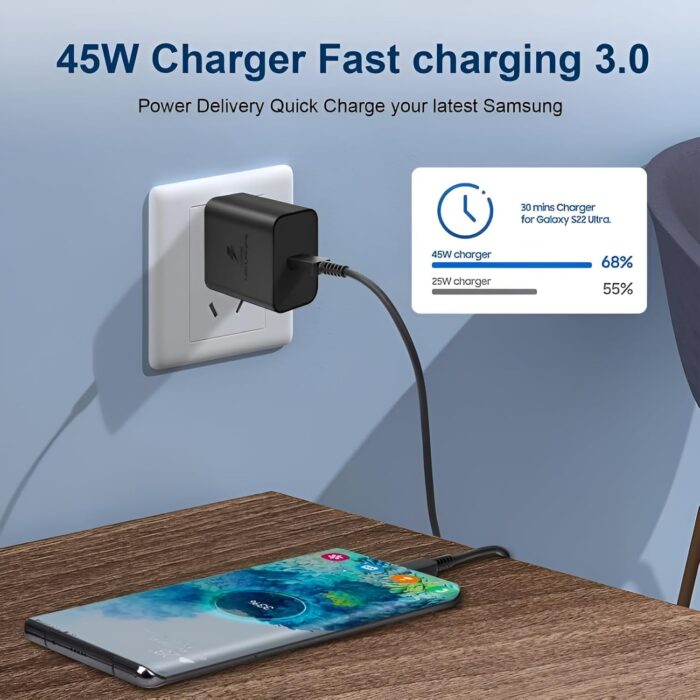 Essri Original 45W Charger Compatible for Samsung S10e, S10, S10+, S20, S20+ (Black New* Model) - Image 6