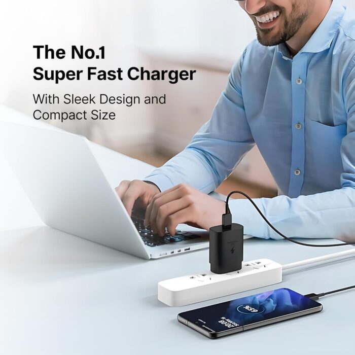 LYNACZ Original 25W Type C Charger Compatible with Samsung A35/M35/A53/M55/F05/M15, F15/A15/A14/M14/F14/A34/M34/F34/S23/S23 fe/S21 fe 5G/Z fold/flip/6/5/4/3-Black with 6 Months Replacement Warranty - Image 6