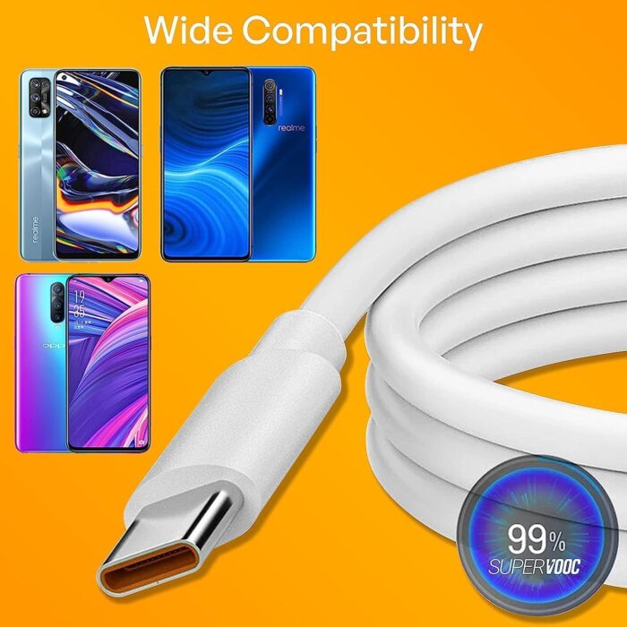 Essri Original Supervooc 33W Type C Fast Charging Cable | Charge & Data Sync Compatible With Oppo K10 / K10 5G (Cable Only) - Image 3
